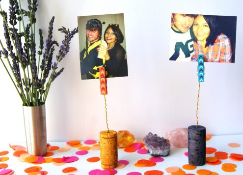 Make wine cork photo holders