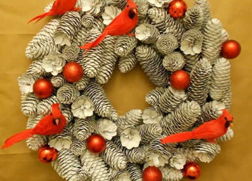Wintery Pine Cone Wreath