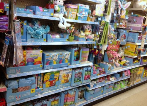 spring and Easter merchandise at Dollar General