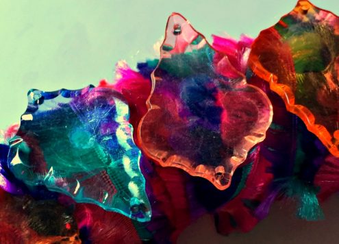 Novelty Yarn & Gemstone Wreath - Dollar Store Crafts