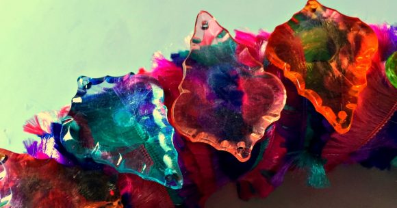 Novelty Yarn & Gemstone Wreath - Dollar Store Crafts