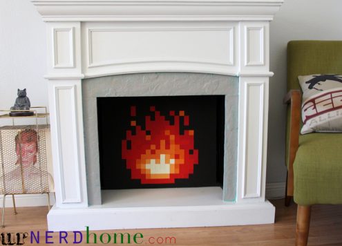 8-bit video game fireplace insert