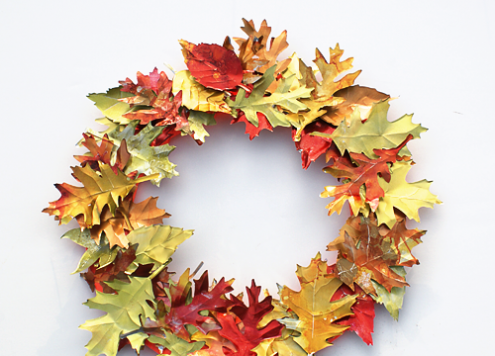 Aluminum Can Leaf Wreath