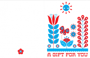 Free Printable Card: Folk Art Inspired Gift Card by Cathe Holden & Dollar Store Crafts