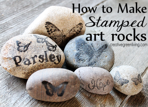 stamped rock garden markers