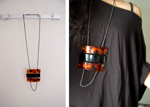 mod barrette necklace