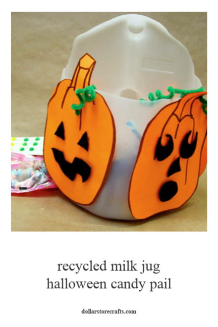 Recycled milk jug halloween candy pail tutorial