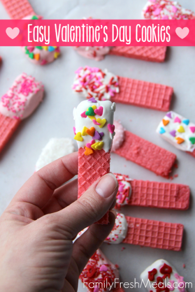 Valentine wafer cookies